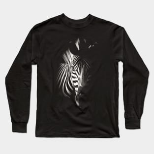 Zebra Head Close-Up African Wildlife Long Sleeve T-Shirt